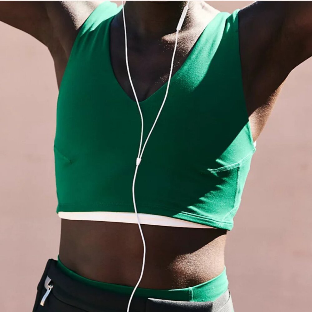 Free People Never Better Crop in Heritage Green XS